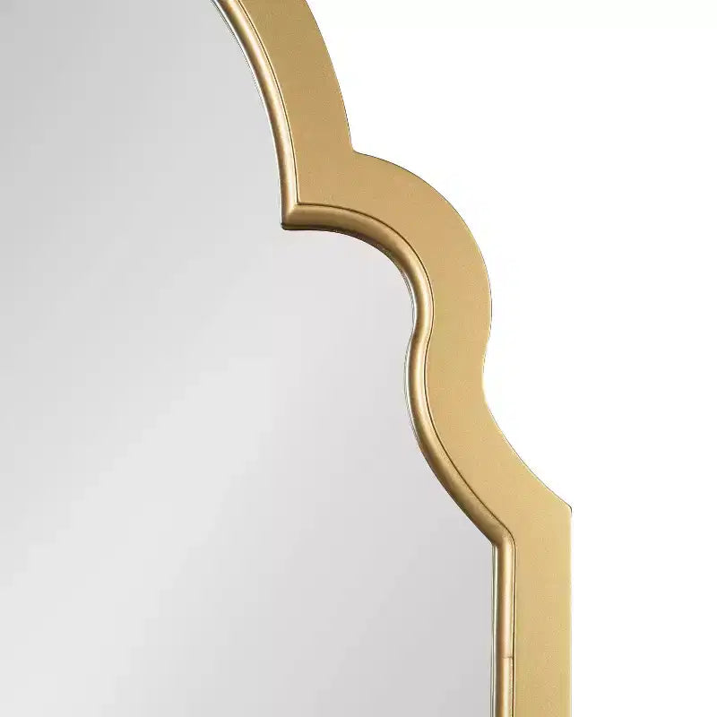 Specchio da parete ad arco smerlato, cornice nera / oro / grigia / marrone rustico / argento, singolo