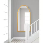 Specchio da parete ad arco smerlato, cornice nera / oro / grigia / marrone rustico / argento, singolo