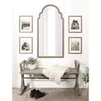 Specchio da parete ad arco smerlato, cornice nera / oro / grigia / marrone rustico / argento, singolo