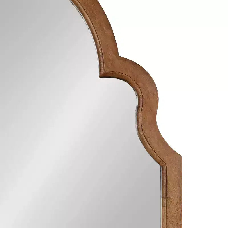 Specchio da parete ad arco smerlato, cornice nera / oro / grigia / marrone rustico / argento, singolo