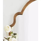Specchio da parete ad arco smerlato, cornice nera / oro / grigia / marrone rustico / argento, singolo