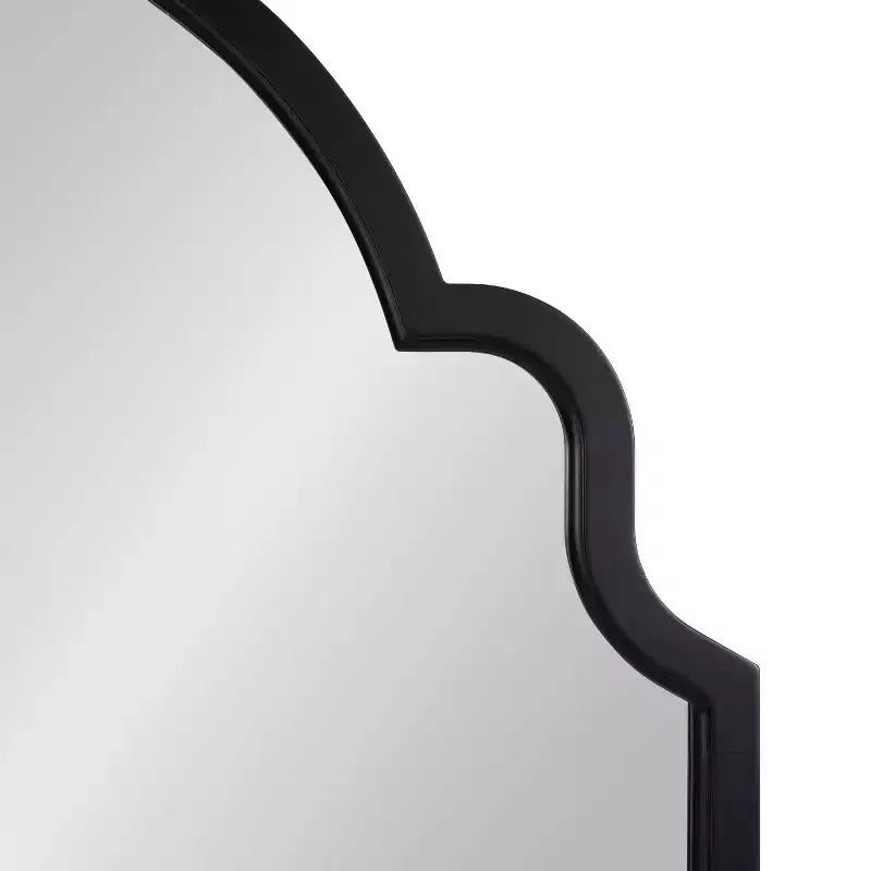 Specchio da parete ad arco smerlato, cornice nera / oro / grigia / marrone rustico / argento, singolo