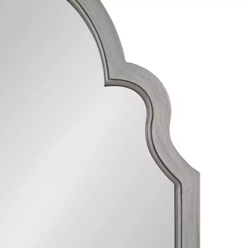 Specchio da parete ad arco smerlato, cornice nera / oro / grigia / marrone rustico / argento, singolo