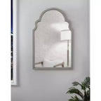 Specchio da parete ad arco smerlato, cornice nera / oro / grigia / marrone rustico / argento, singolo