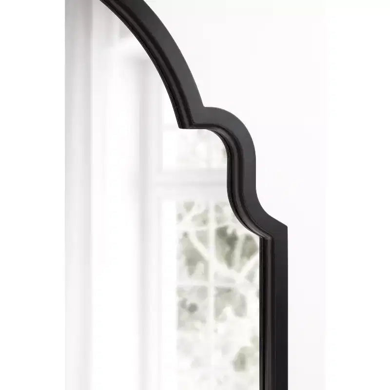 Specchio da parete ad arco smerlato, cornice nera / oro / grigia / marrone rustico / argento, singolo