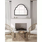 Specchio da parete ad arco smerlato, cornice nera / oro / grigia / marrone rustico / argento, singolo