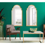 Specchio da parete ad arco smerlato, cornice nera / oro / grigia / marrone rustico / argento, singolo