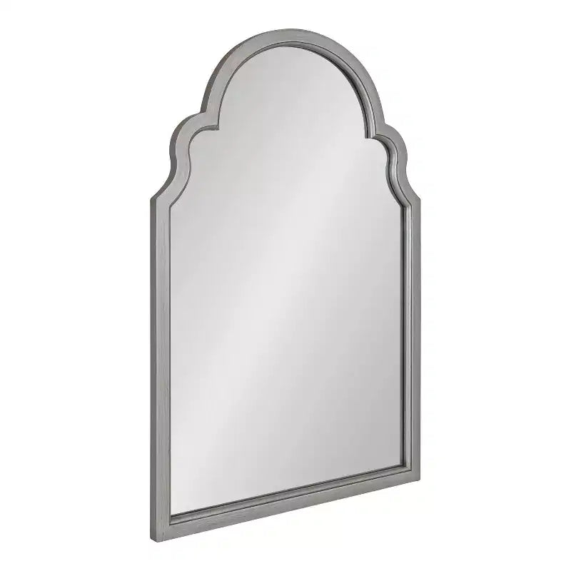 Specchio da parete ad arco smerlato, cornice nera / oro / grigia / marrone rustico / argento, singolo