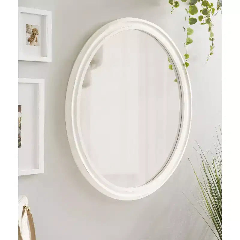 Specchio da parete ovale bianco, singolo, 24x30