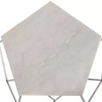 Tavolino d'appoggio Pentagono color argento, 1 pezzo