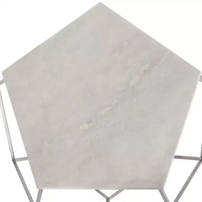Tavolino d'appoggio Pentagono color argento, 1 pezzo
