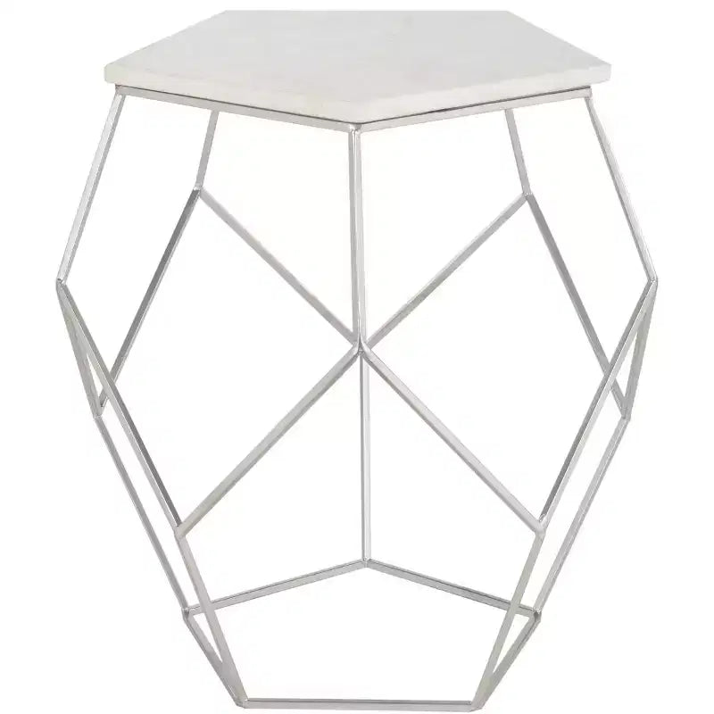Tavolino d'appoggio Pentagono color argento, 1 pezzo