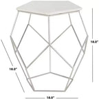 Tavolino d'appoggio Pentagono color argento, 1 pezzo
