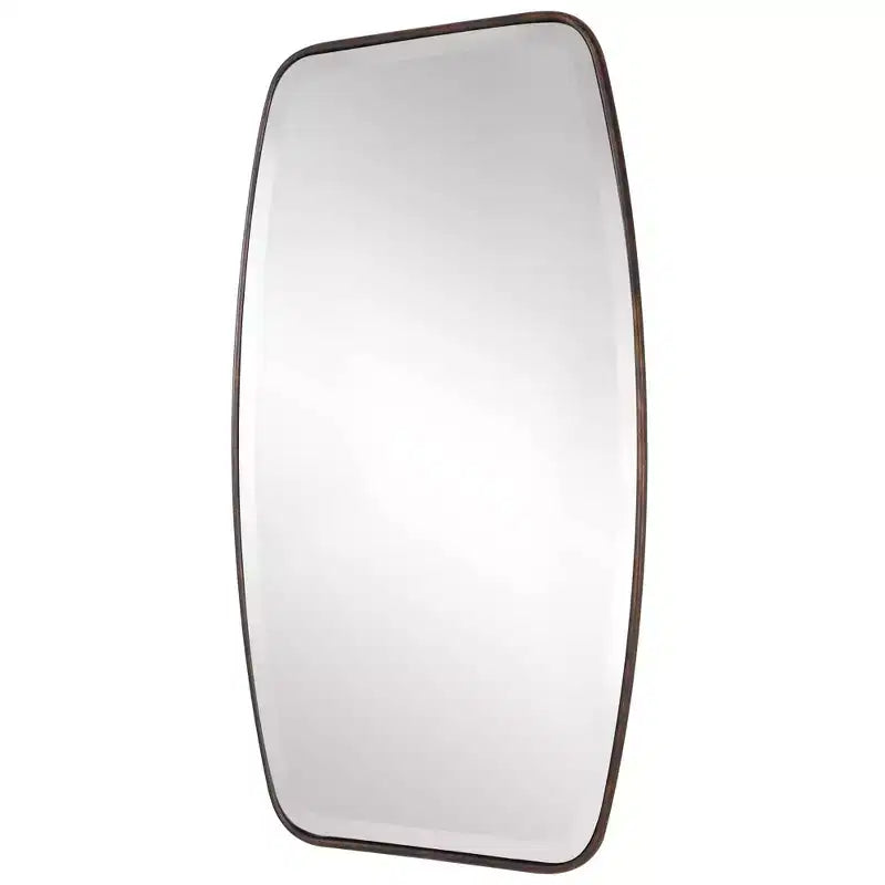 Specchio da parete rettangolare smussato in bronzo scuro, 21,25" × 36,25"