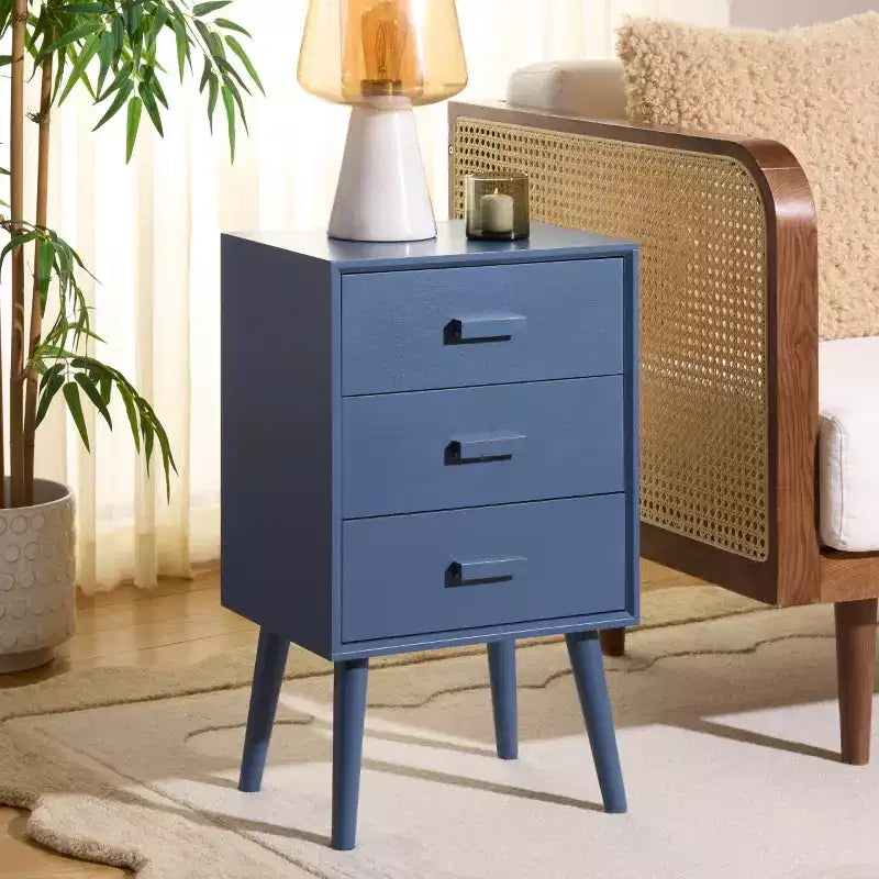 Tavolo d'appoggio a 3 cassetti Mid-Century – Vari colori, Uso singolo