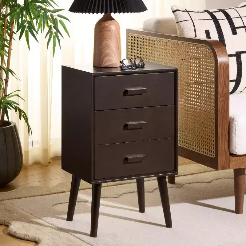 Tavolo d'appoggio a 3 cassetti Mid-Century – Vari colori, Uso singolo