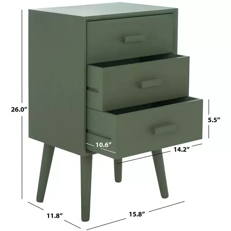 Tavolo d'appoggio a 3 cassetti Mid-Century – Vari colori, Uso singolo