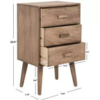 Tavolo d'appoggio a 3 cassetti Mid-Century – Vari colori, Uso singolo