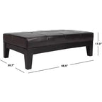 Pouf da cocktail trapuntato nero/marrone/bianco sporco/rosso, 2 posti a sedere