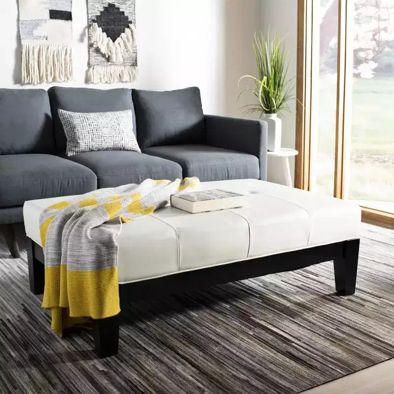 Pouf da cocktail trapuntato nero/marrone/bianco sporco/rosso, 2 posti a sedere