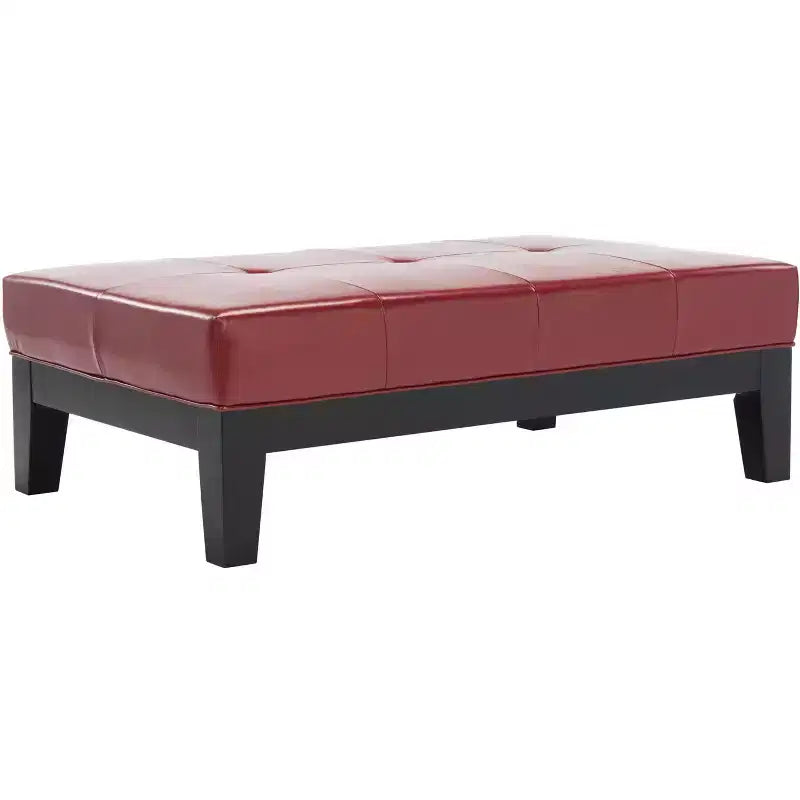 Pouf da cocktail trapuntato nero/marrone/bianco sporco/rosso, 2 posti a sedere