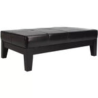Pouf da cocktail trapuntato nero/marrone/bianco sporco/rosso, 2 posti a sedere