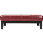 Pouf da cocktail trapuntato nero/marrone/bianco sporco/rosso, 2 posti a sedere
