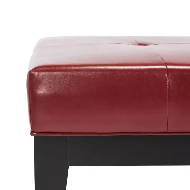 Pouf da cocktail trapuntato nero/marrone/bianco sporco/rosso, 2 posti a sedere