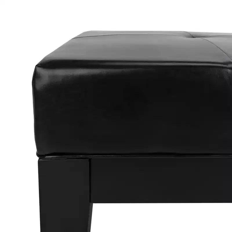 Pouf da cocktail trapuntato nero/marrone/bianco sporco/rosso, 2 posti a sedere