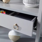 Scaffale a 5 ripiani con 1 cassetto – Bianco antico / Grigio / Blu notte, Utente singolo