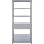 Scaffale a 5 ripiani con 1 cassetto – Bianco antico / Grigio / Blu notte, Utente singolo