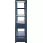 Scaffale a 5 ripiani con 1 cassetto – Bianco antico / Grigio / Blu notte, Utente singolo