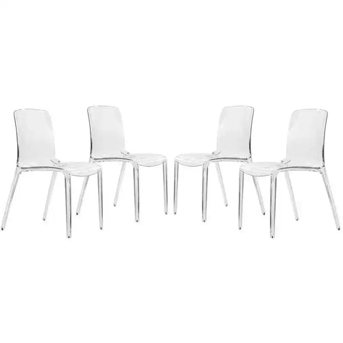 LeisureMod Murray Waterfall Edge Design Acrylic Dining Chair with Sleek Molded Seat, Modern Style for Kitchen, Dining Room, Office, Lounge, or Cafe