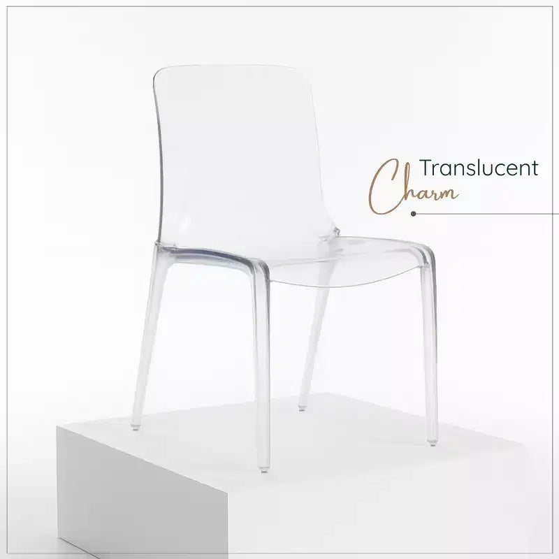 Sedia da pranzo in acrilico trasparente nera/trasparente/rossa/blu/arancione, sedile singolo, impilabile