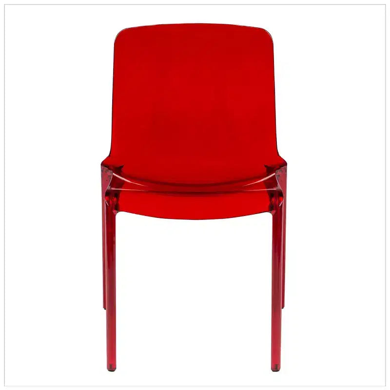 Sedia da pranzo in acrilico trasparente nera/trasparente/rossa/blu/arancione, sedile singolo, impilabile