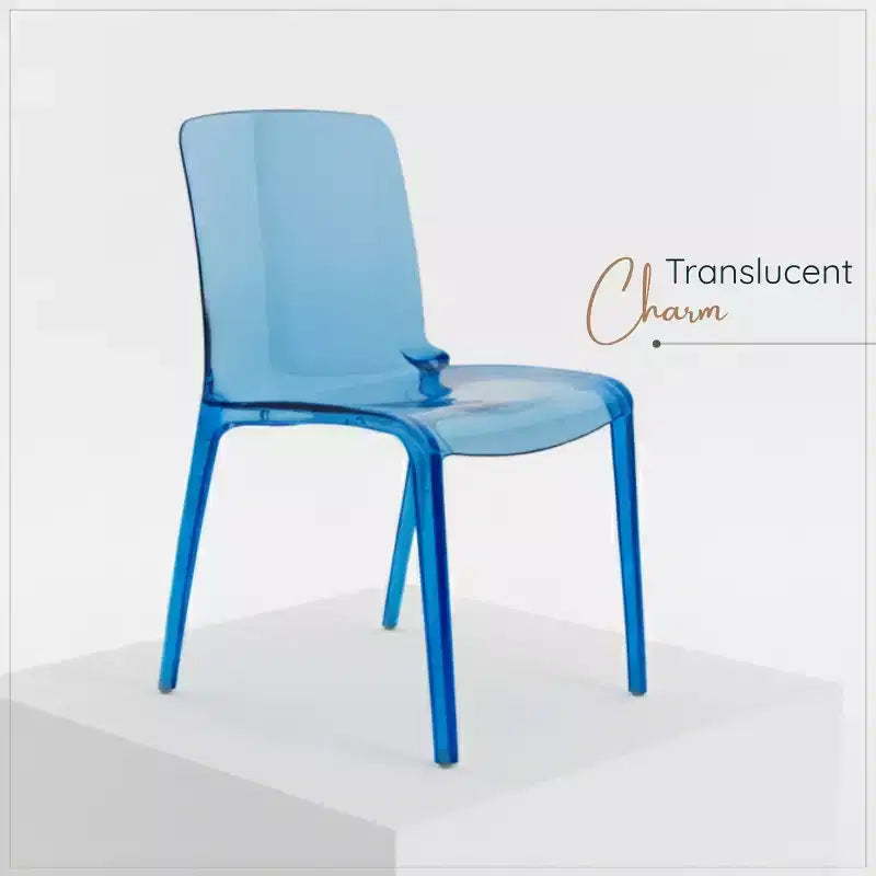 Sedia da pranzo in acrilico trasparente nera/trasparente/rossa/blu/arancione, sedile singolo, impilabile