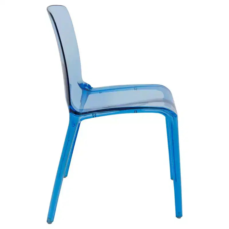 Sedia da pranzo in acrilico trasparente nera/trasparente/rossa/blu/arancione, sedile singolo, impilabile