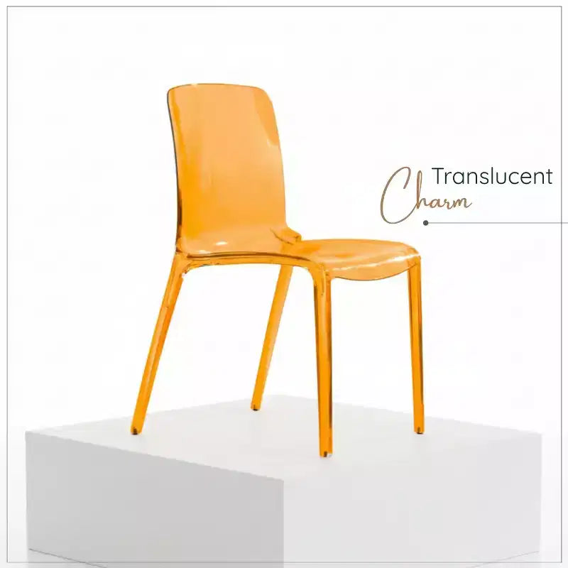 Sedia da pranzo in acrilico trasparente nera/trasparente/rossa/blu/arancione, sedile singolo, impilabile