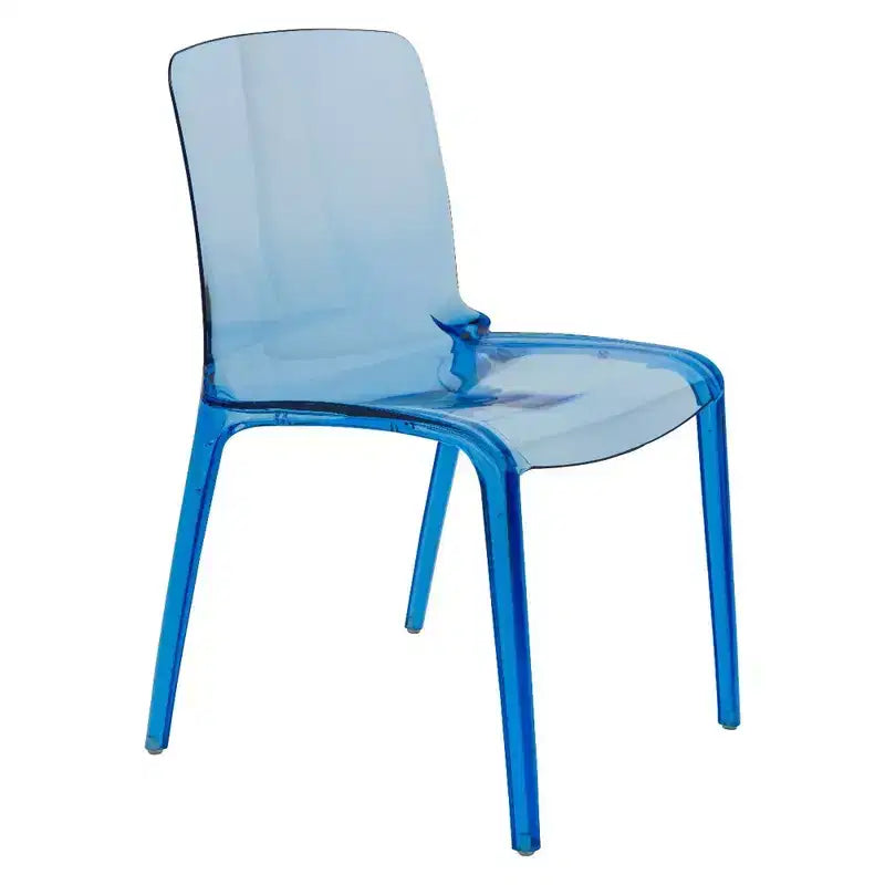 Sedia da pranzo in acrilico trasparente nera/trasparente/rossa/blu/arancione, sedile singolo, impilabile